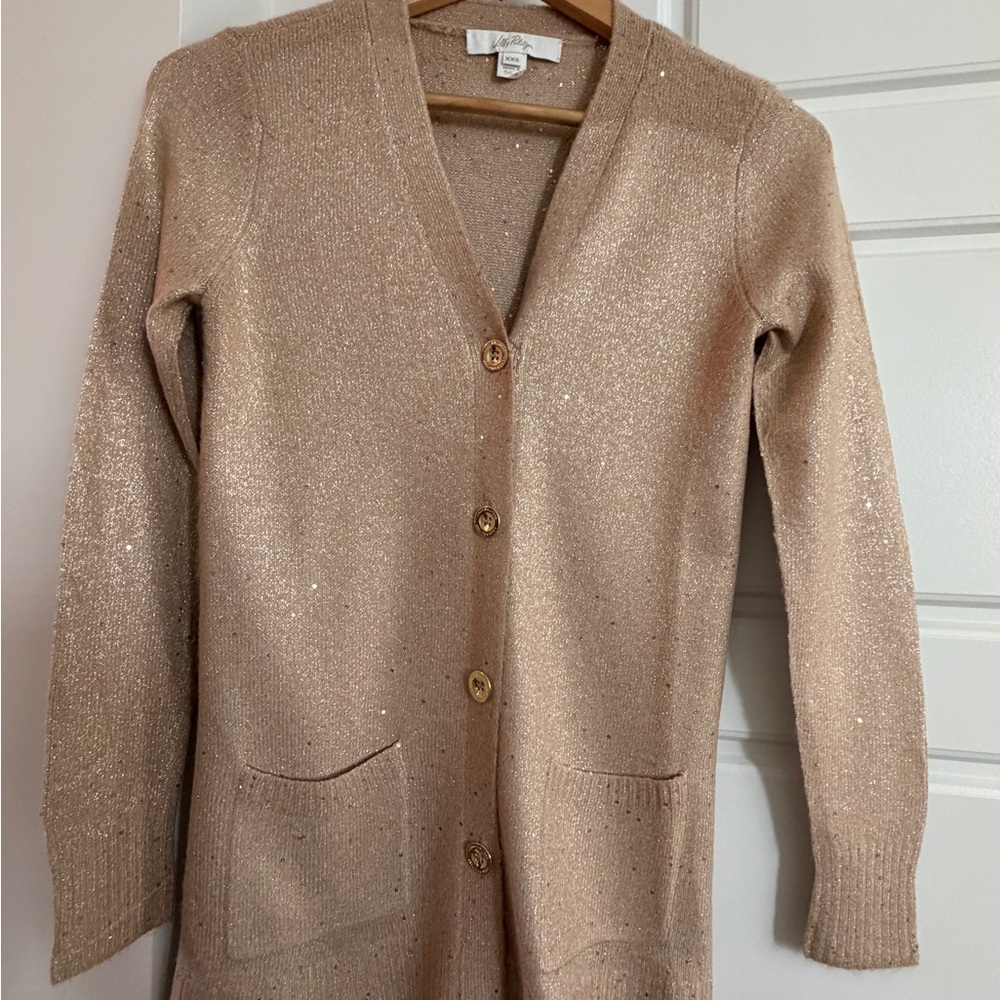Lilly Pulitzer Shimmering Gold Cardigan